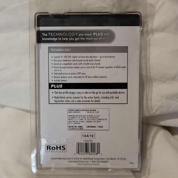 New RadioShack Slim Universal Remote Control 15-309 Operate Up to 3 Devices - Picture 4 of 5